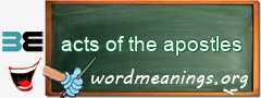 WordMeaning blackboard for acts of the apostles